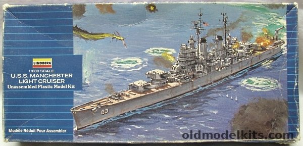 Lindberg 1/600 USS Manchester CL83 Light Cruiser, 1723 plastic model kit